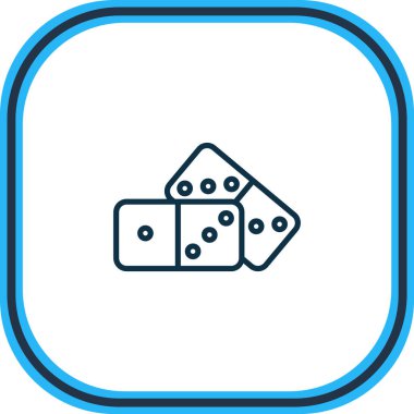 Domino simgesi çizgi vektör Illustration. Güzel yaşam tarzı öğesi simgesi öğe kumar olarak da kullanılabilir.