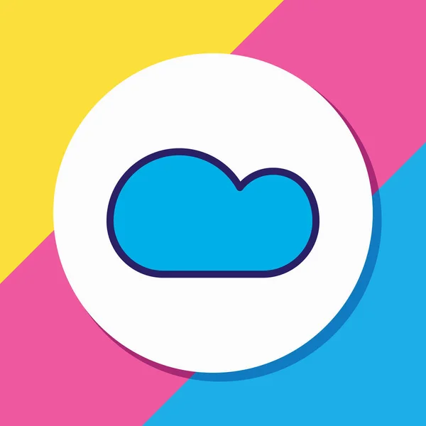 Illustration vectorielle de la ligne colorée d'icône de nuage. Bel élément météorologique peut également être utilisé comme élément icône de ciel couvert . — Image vectorielle
