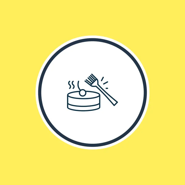 Illustration av konditoriborste ikonen linje. Vackra köksredskap element kan också användas som bageri ikon element. — Stockfoto