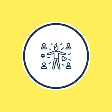 Çekin insanlar simgesi çizgi vektör Illustration. Güzel ifade öğesi de çekici simgesi öğesi olarak kullanılabilir.