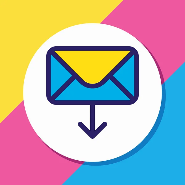 Vector illustration of receive mail icon colored line. Beautiful connect element also can be used as incoming letter icon element. — Stock Vector