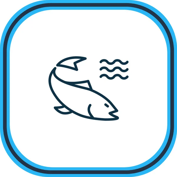 Illustrazione della linea di icone del salmone. Bellissimo elemento marino può anche essere utilizzato come elemento icona persico . — Foto Stock