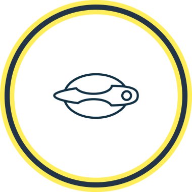 Kapı kulpu simge çizgisinin vektör illüstrasyonu. Güzel araba ögesi düğme simgesi olarak da kullanılabilir.