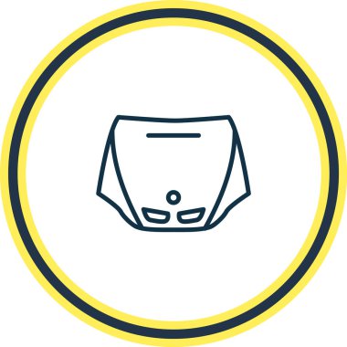 Kapüşonlu simge çizgisi. Güzel araç ögesi aynı zamanda araba kaput simgesi ögesi olarak da kullanılabilir.