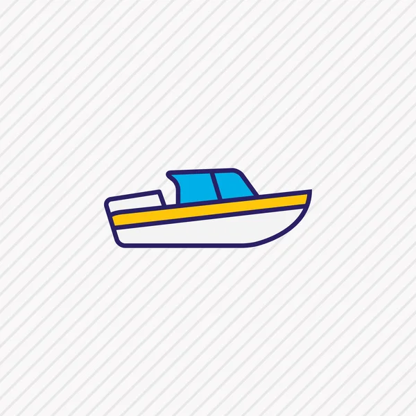 Ilustração vetorial de barco ícone colorido linha. Elemento de transporte bonito também pode ser usado como elemento ícone do navio . —  Vetores de Stock