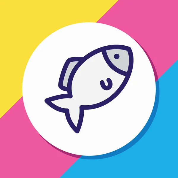 Ilustración vectorial de la línea de color icono de pescado. Hermoso elemento fauna también se puede utilizar como elemento icono de mariscos . — Vector de stock