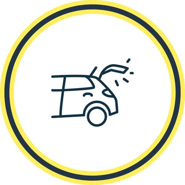 Vector illustratie van de icoon van de achterklep lijn. Mooie auto-element kan ook worden gebruikt als back capuchon pictogram element. — Stockvector