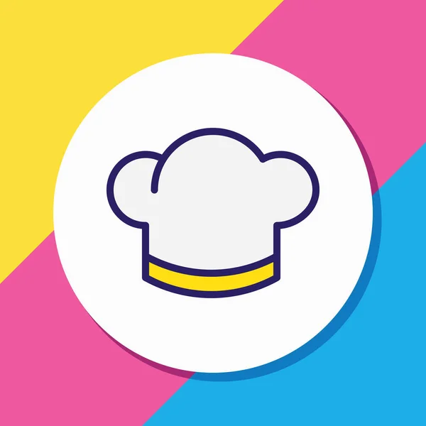 Ilustração vetorial de cozinheiro ícone colorido linha. Elemento de restaurante bonito também pode ser usado como elemento ícone de chapéu de chef . —  Vetores de Stock