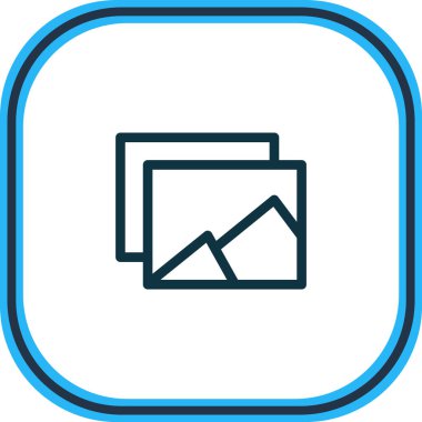 Albüm simgesi satırının vektör illüstrasyonu. Güzel bellek ögesi galeri simgesi olarak da kullanılabilir.