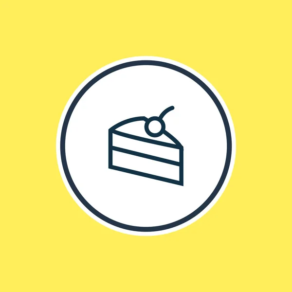 Ilustración vectorial de la línea del icono de la torta. Hermoso elemento de celebración también se puede utilizar como elemento icono de postre . — Archivo Imágenes Vectoriales