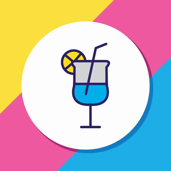 Vector illustration of cocktail icon colored line. Beautiful travel element also can be used as juice icon element. — 스톡 벡터