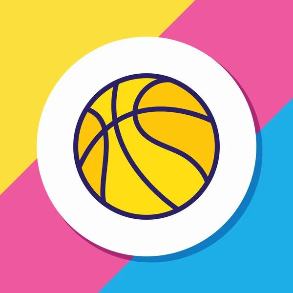 Ilustración vectorial de la línea de color icono de baloncesto. Hermoso elemento de viaje también se puede utilizar como elemento icono de la bola . — Archivo Imágenes Vectoriales