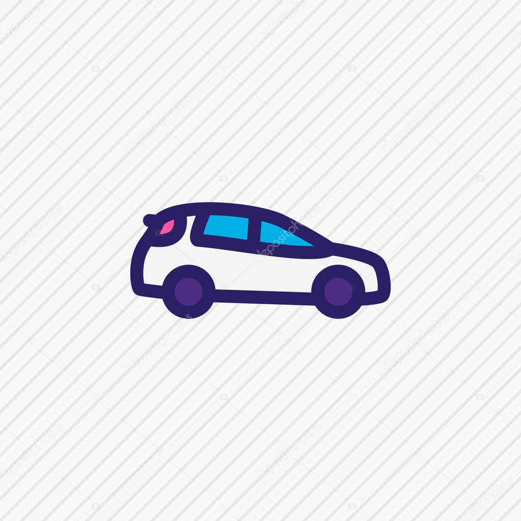 Vector illustration of medium suv icon colored line. Beautiful transit element also can be used as auto icon element.