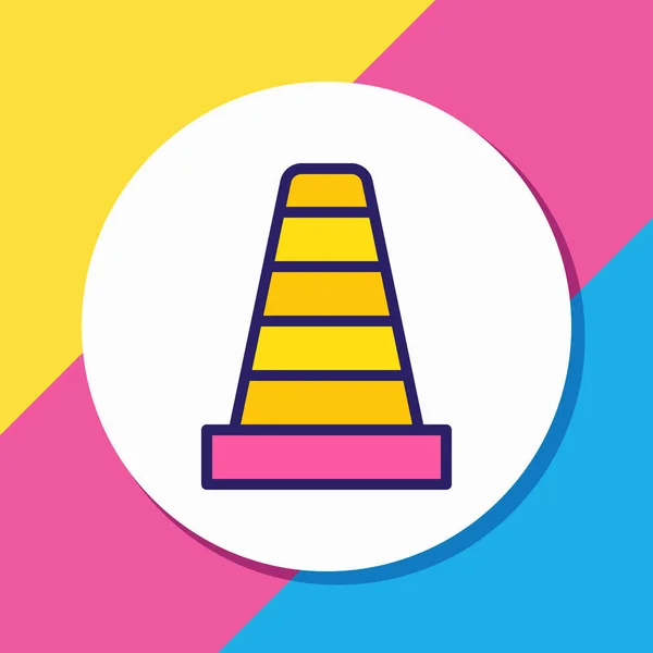 Illustration de cône icône ligne colorée. Bel élément de navigation peut également être utilisé comme élément d'icône d'obstacle . — Photo