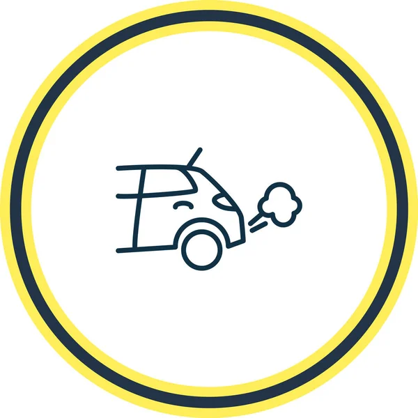 Векторная иллюстрация линии иконок выхлопных газов автомобиля. Элемент автозапчастей также может быть использован в качестве значка автодыма . — стоковый вектор