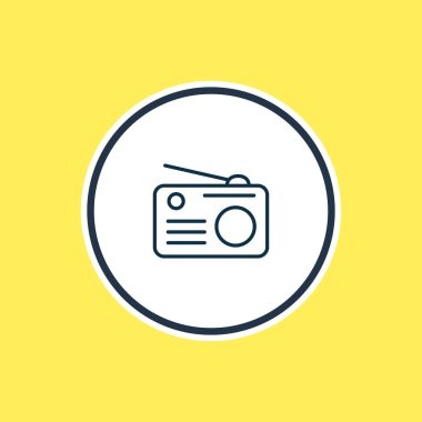 Radyo ikon hattının vektör illüstrasyonu. Güzel hobi ögesi fm simgesi olarak da kullanılabilir.