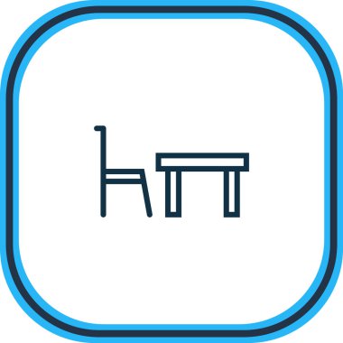 Yemek Masası simgesi çizgi vektör Illustration. Güzel kutlamak öğe aynı zamanda kullanılabilir Restoran simgesi öğesi olarak.