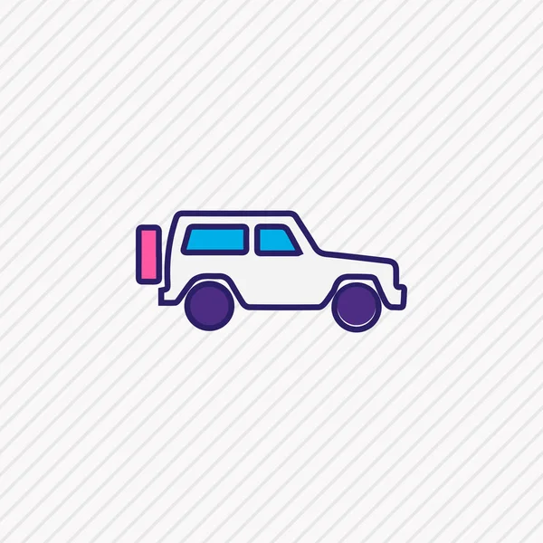 Vector illustratie van suv pictogram gekleurde lijn. Mooie draagelement kan ook gebruikt worden als jeep icon element. — Stockvector