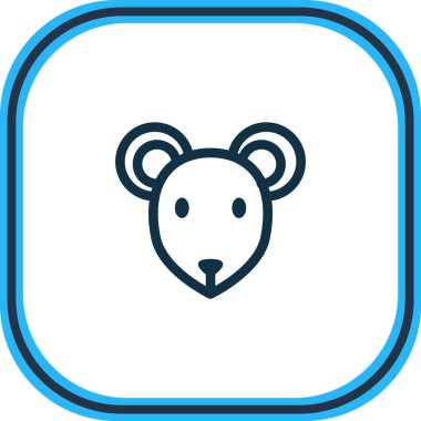 Fare simgesi çizgisinin vektör illüstrasyonu. Güzel hayvan ögesi fare simgesi olarak da kullanılabilir.