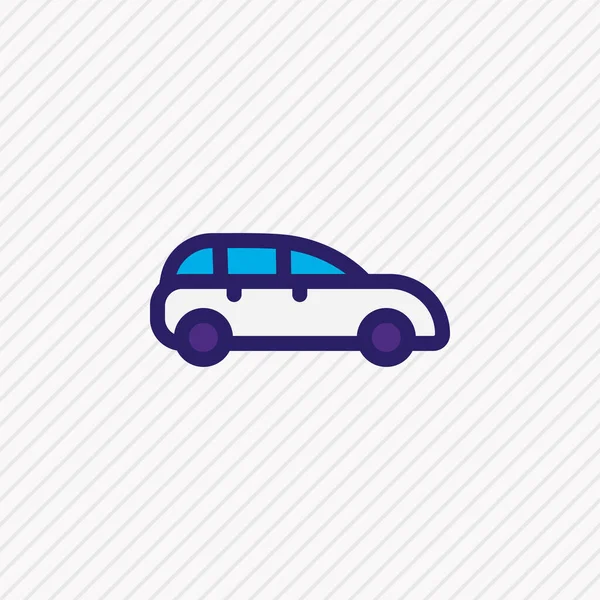 Şehir otomobili simgesi renkli çizginin çizimi. Güzel taşımacılık ögesi aynı zamanda kaldırma simgesi olarak da kullanılabilir. — Stok fotoğraf