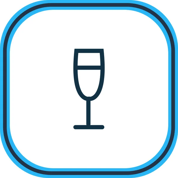 Şampanya ikonu çizgisi çizimi. Güzel bir kutlama öğesi şarap kadehi simgesi olarak da kullanılabilir. — Stok fotoğraf