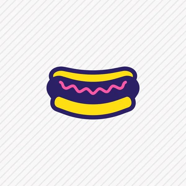 Illustration av korv ikon färgad linje. Vackra ätelement kan också användas som snabbmatsikonelement. — Stockfoto