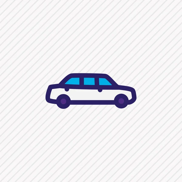 Illustration der großen Auto-Symbol farbige Linie. schönes Transportelement kann auch als Limousinensymbol verwendet werden. — Stockfoto