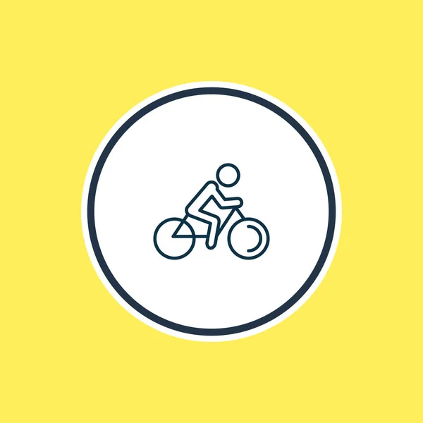 Ilustración de la línea icono de ciclismo. Hermoso elemento de actividades también se puede utilizar como elemento icono de paseo . — Foto de Stock