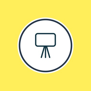 Sunum simgesi satırının vektör illüstrasyonu. Güzel ofis ögesi tahta duruşu simgesi ögesi olarak da kullanılabilir.