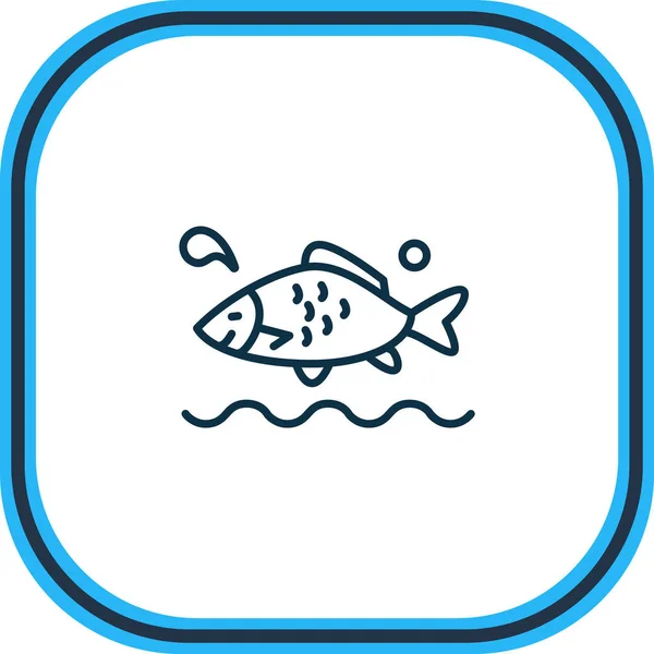 Ilustración vectorial de línea de iconos acuáticos. Hermoso elemento náutico también se puede utilizar como elemento icono de pescado de carpa . — Vector de stock