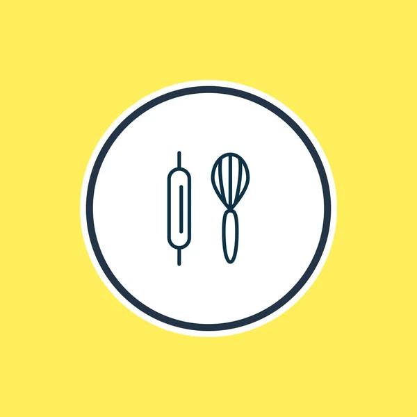 Ілюстрація лінії іконок для випічки. Красивий елемент хобі також може бути використаний як вуса з елементом піктограми прокатки . — стокове фото
