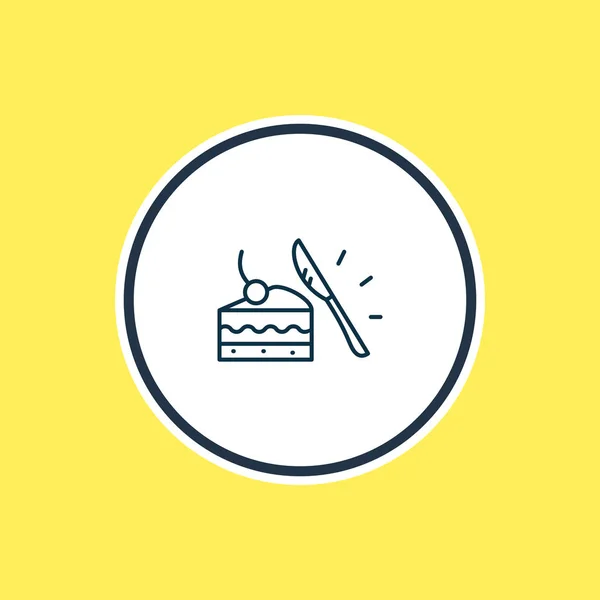 Ilustración vectorial de la línea icono cuchillo postre. Hermoso elemento utensilio también se puede utilizar como pedazo de pastel icono elemento . — Vector de stock