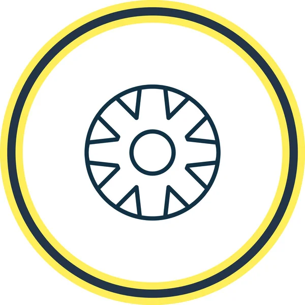 Illustration of hubcap icon line. Beautiful car element also can be used as tire icon element. — Stock Photo, Image