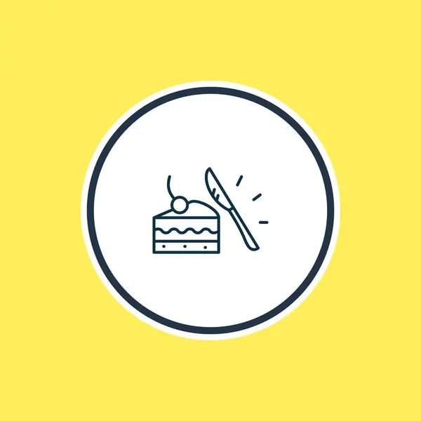 Illustration de la ligne d'icône de couteau à dessert. Bel élément d'ustensiles de cuisine peut également être utilisé comme morceau d'icône de gâteau . — Photo