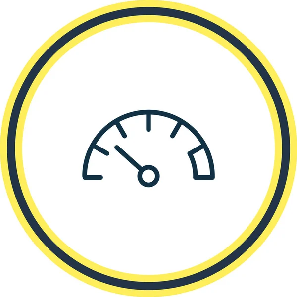 Illustrazione della linea dell'icona del tachimetro. Bellissimo elemento del veicolo può anche essere utilizzato come elemento icona calibro . — Foto Stock