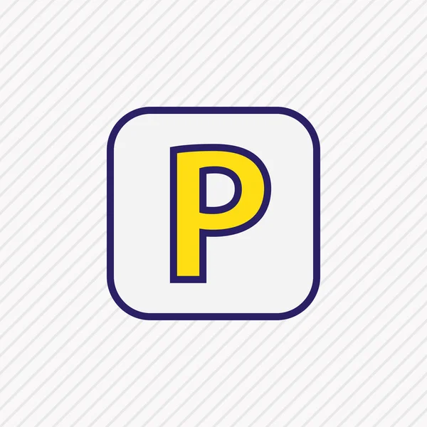 Illustration av parkeringstecken ikon färgad linje. Vackra transportelement kan också användas som park zon ikon element. — Stockfoto