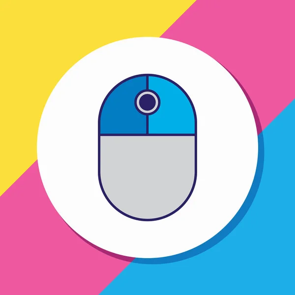 illustration of mouse icon colored line. Beautiful computer element also can be used as scrolling icon element.