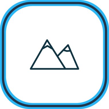 Dağ ikonu çizgisinin vektör çizimi. Güzel sezon elementleri tepe simgesi olarak da kullanılabilir.