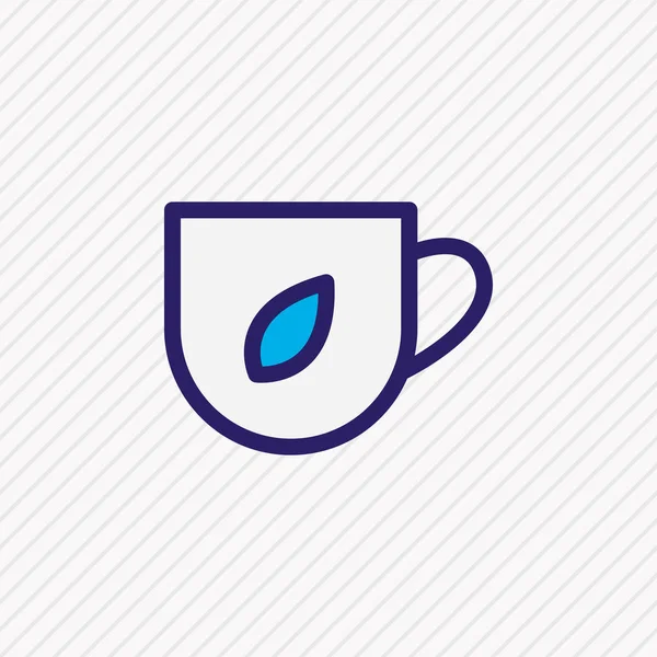 Illustration vectorielle de la ligne colorée icône de thé. Bel élément de lieu de travail peut également être utilisé comme élément icône en porcelaine . — Image vectorielle