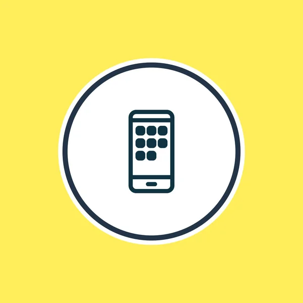 Ilustracja wektorowa linii ikon aplikacji. Piękny element telefonu może być również stosowany jako element ikony aplikacji. — Wektor stockowy