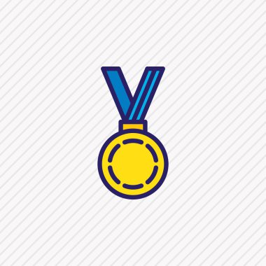 Ödül simgesi renkli çizginin vektör illüstrasyonu. Güzel atletik element madalya ikonu olarak da kullanılabilir.