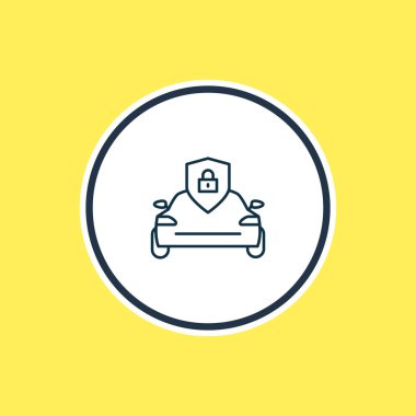 Güneş koruyucularının simge çizgisi. Güzel araba ögesi güvenlik simgesi olarak da kullanılabilir.