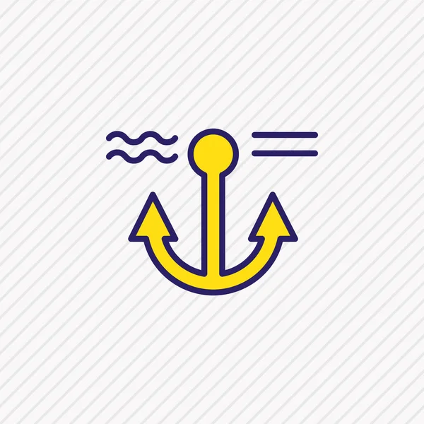 Ilustrasi ikon jangkar berwarna garis. Unsur laut yang indah juga dapat digunakan sebagai elemen ikon angkatan laut . — Stok Foto
