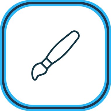 Fırça simgesi çizgisi vektör illüstrasyonu. Güzel enstrümanlar ögesi boya simgesi olarak da kullanılabilir.