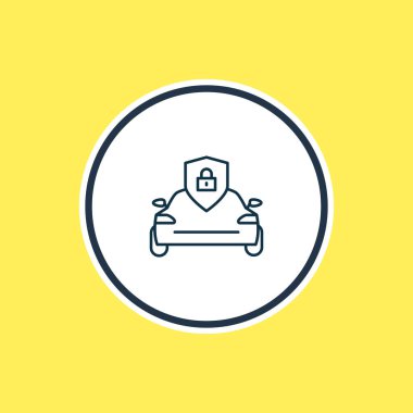 Güneş koruyucularının ikon çizgisinin vektör çizimi. Güzel araba ögesi güvenlik simgesi olarak da kullanılabilir.