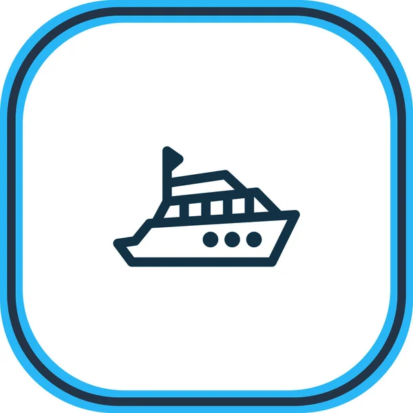 Vector illustration of yacht icon line. Beautiful vehicle element also can be used as boat icon element. — Stock Vector