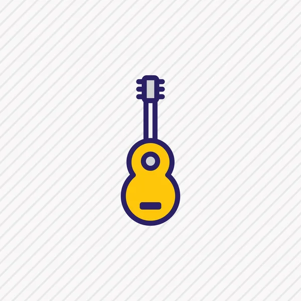 Vector illustratie van gitaar icoon gekleurde lijn. Mooi party element kan ook gebruikt worden als akoestisch icoon element. — Stockvector
