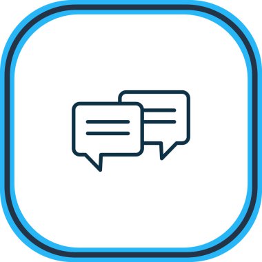 Sohbet simgesi satırının vektör illüstrasyonu. Güzel hobi ögesi iletişim simgesi olarak da kullanılabilir.