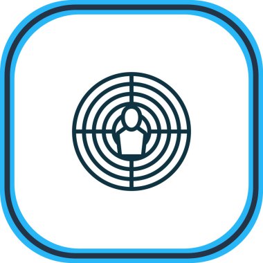 Hedef kitle simge çizgisinin vektör illüstrasyonu. Güzel reklam öğesi aynı zamanda simge ögesi olarak da kullanılabilir.