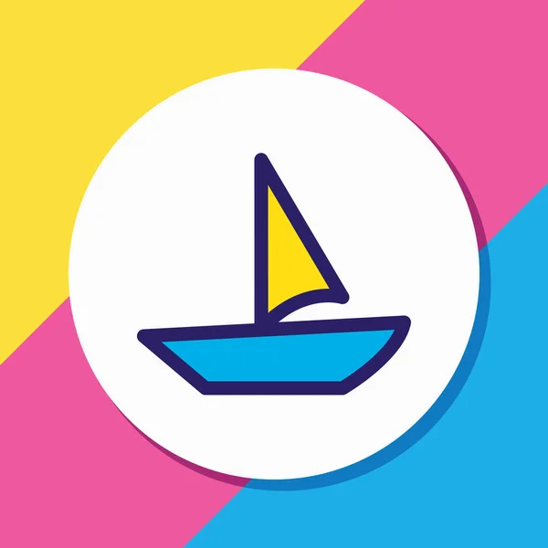 Ilustração de barco ícone colorido linha. Elemento de turismo bonito também pode ser usado como elemento ícone do iate . — Fotografia de Stock